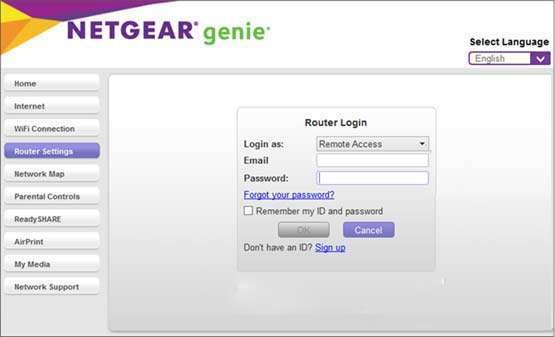 netgear genie for mac change password