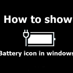 Battery icon in windows