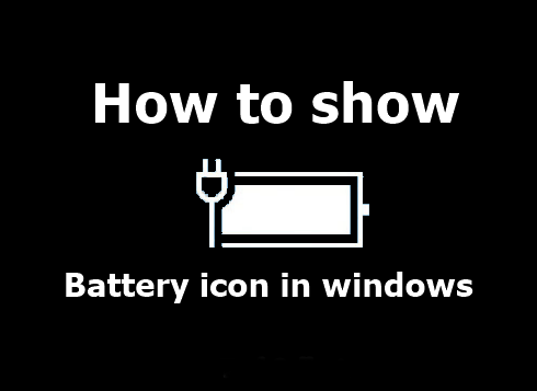 Battery icon in windows